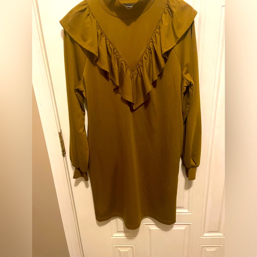 Who What Wear Mustard Midi Dress